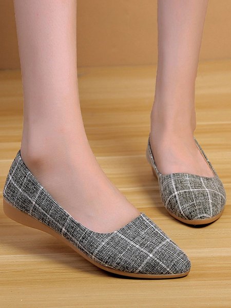 

Commuting Comfortable Soft Sole Pointed Toe Pumps, Deep gray, Flats