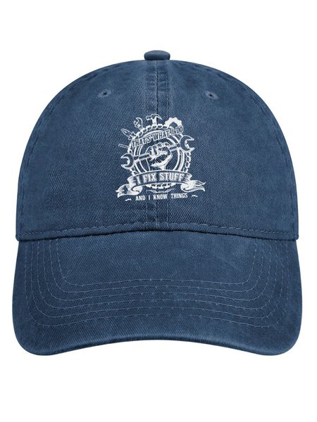 

That’s What I Do I Fix Stuff And I Know Things Denim Hat, Deep blue, Men's Hats
