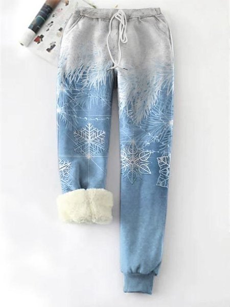 

Casual Fluff/Granular Fleece Fabric Casual Pants, Blue, Pants