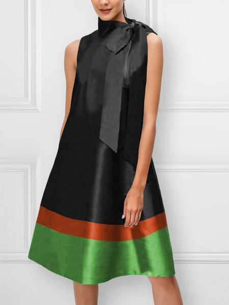 

Elegant Color Block Sleeveless Mini Dress, Multicolor, Mini Dresses