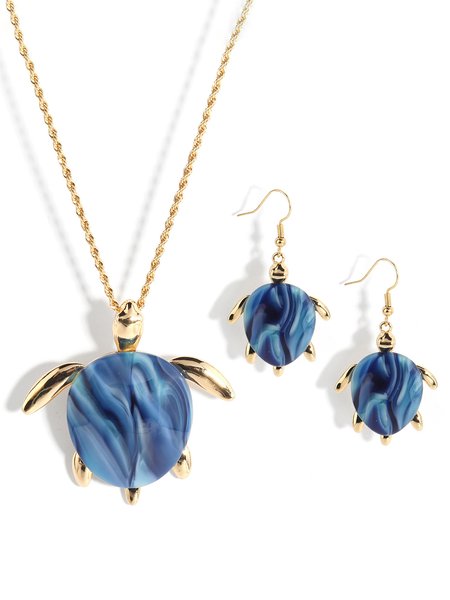 

Fine Jewelry Ombre Turtle Necklace and Earrings Set, Blue, Necklaces