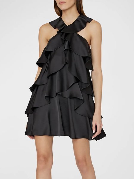 

Daily Elegant Regular Fit Spaghetti Dress, Black, Mini Dresses