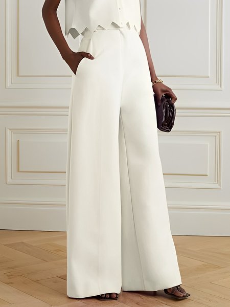 

Plain Urban Regular Fit Fashion Pants, Off white, Pants