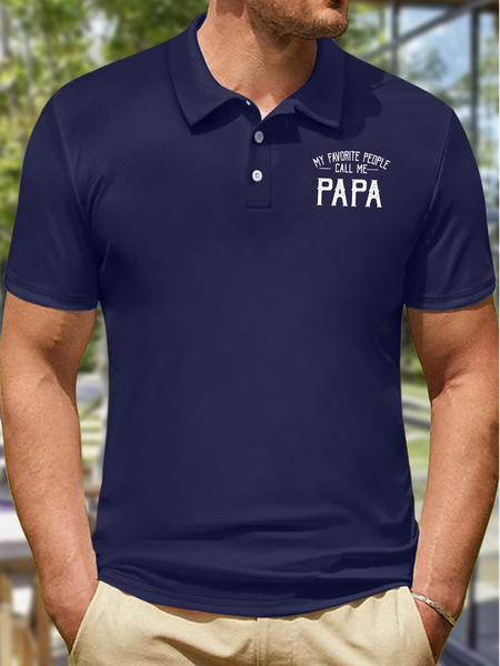 

Men's My Favorite People Call Me Papa Funny Graphic Printing Text Letters Casual Polo Collar Regular Fit Polo Shirt, Blue, T-shirts