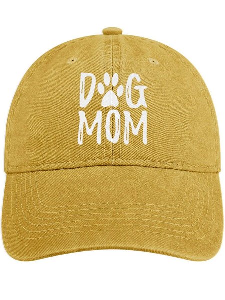 

Men's Dog Mom Funny Graphic Printing Regular Fit Adjustable Denim Hat, Yellow, Women's Hats