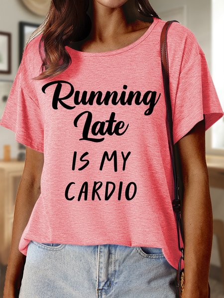 Lilicloth X Hynek Rajtr Running Late Is My Cardio Women's T-Shirt, Red, T-shirts