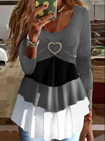 

Casual Plain Crew Neck Regular Fit T-Shirt, Gray, T-Shirts