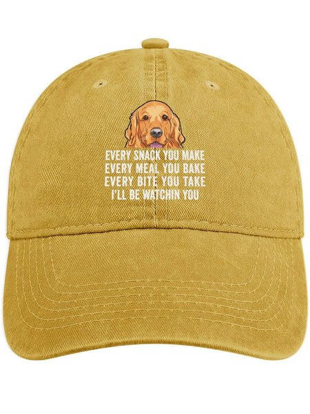 

Men's /Women's Every Snack You Make Every Meal You Bake Every Bite You Take I'll Be Watching You Funny Graphic Printing Regular Fit Adjustable Denim Hat, Yellow, Women's Hats