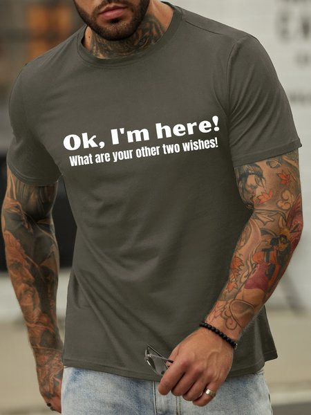 

Lilicloth X Kat8lyst Ok I'm Here What Are Your Other Two Wishes Men's T-Shirt, Deep gray, T-shirts