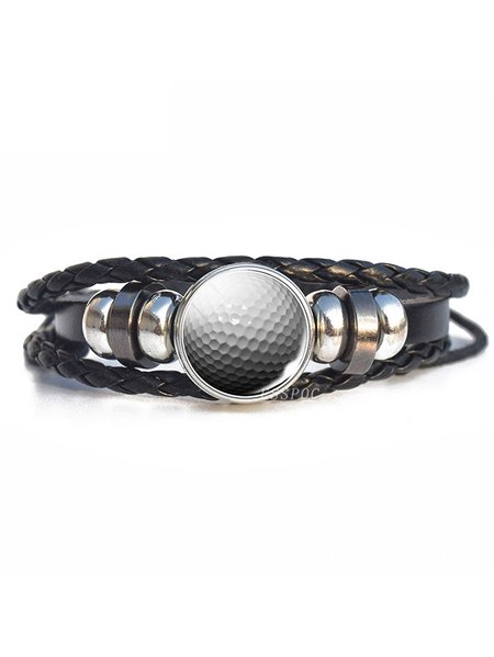 

Golf Woven Leather Bracelet, As picture, Bracelets