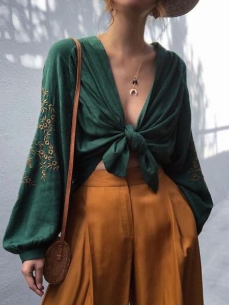 

Vacation Floral Long Sleeve Kimono, Green, Others