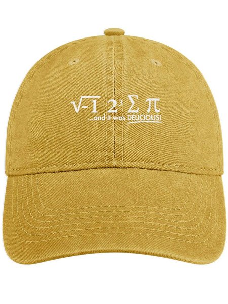 

Men's /Women's And It Was Delicious Funny Graphic Printing Regular Fit Adjustable Denim Hat, Yellow, Men's Hats