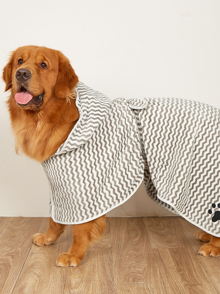 

Lilicloth X Funnpaw Pet Bath Towel Dog Bathrobe, Gray, Pet Clothes