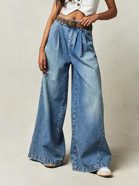 

Daily Denim Plain Casual Regular Fit Jeans, Blue, Jeans