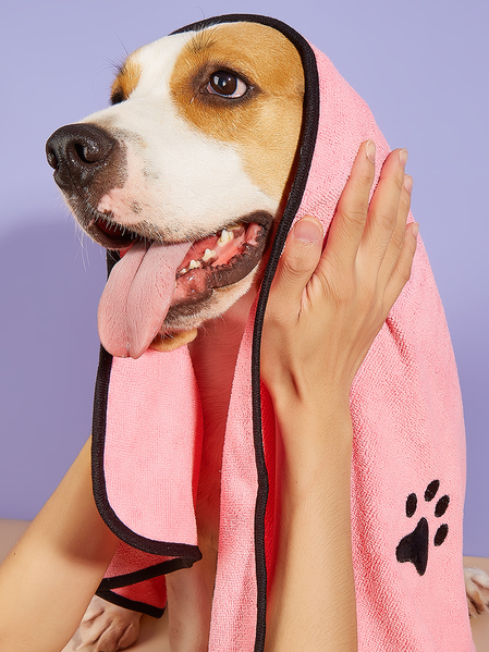 

Lilicloth X Funnpaw Pet Bath Towel Dog Bathrobe, Nudepink, Pet Clothes