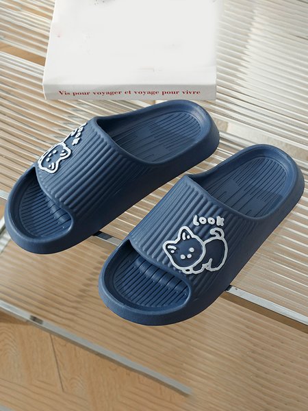 

Cat Waterproof Household Slippers, Navy blue, Slippers