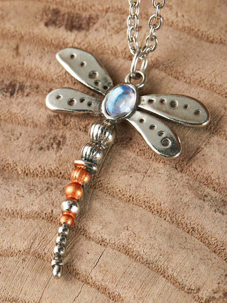 

Ethnic Vintage Silver Dragonfly Turquoise Long Necklace Sweater Chain Jewelry, Necklaces