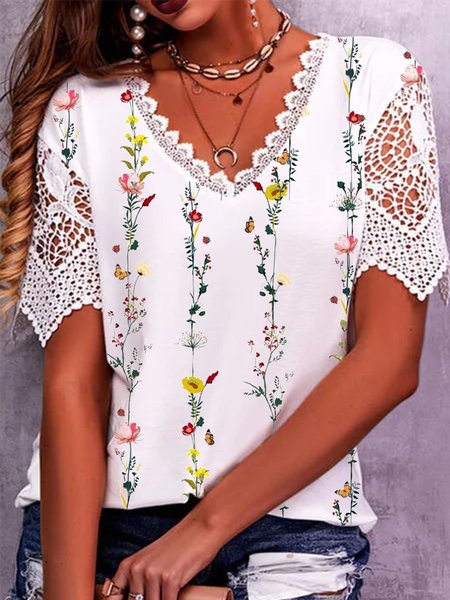 

Floral Elegant Regular Fit Shirt, White, Shirts & Blouses