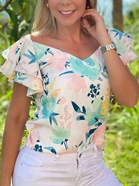 

Regular Fit Casual Floral Shirt, White, Shirts & Blouses