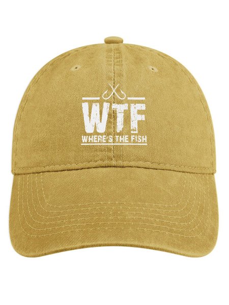 

Where’s The Fish WTF Denim Hat, Yellow, Men's Hats