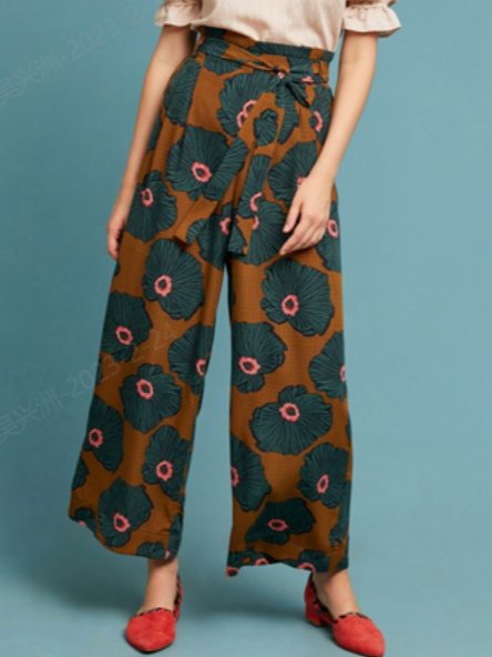 

Casual Loose Cotton And Linen Pants, Camel, Pants