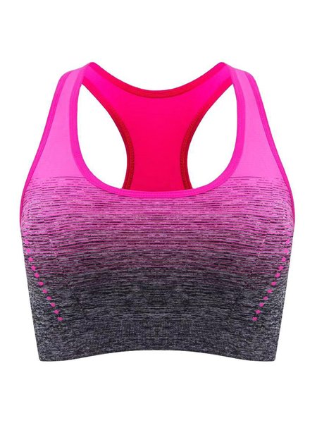 

Comfort Push Up Shockproof Seamless Ombre Sports Bra, Deep pink, Crop Bras