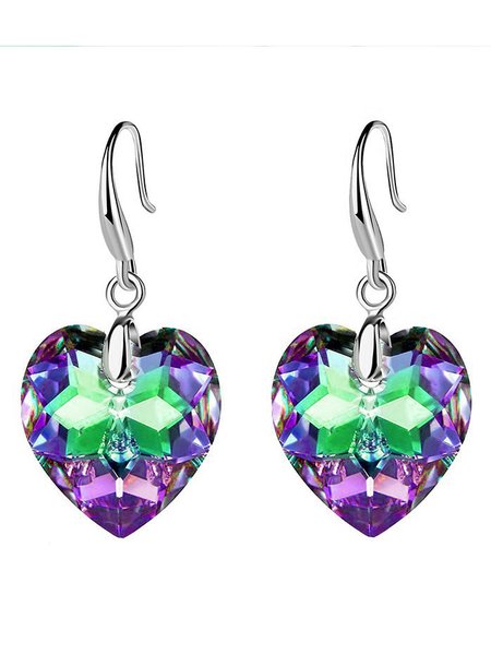 

AB Colorful Crystal Drop Earrings Casual Party Urban Jewelry, Green, Earrings