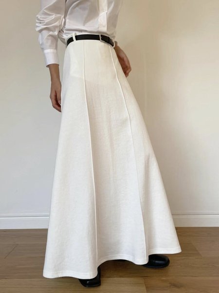 

Long Daily Plain Regular Fit Urban Skirt, White, Skirts