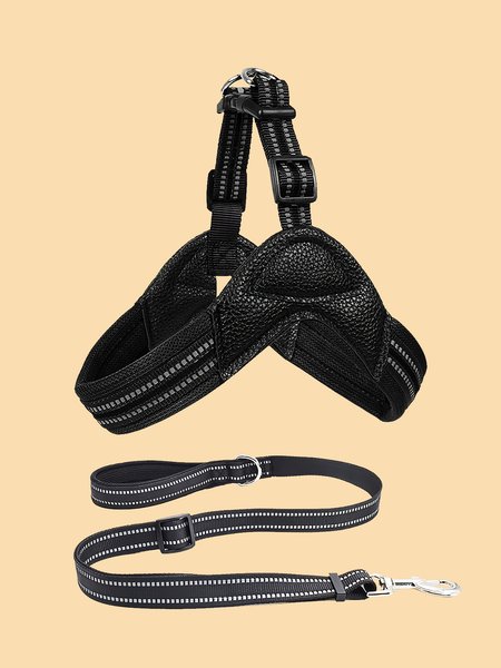 

Lilicloth X Funnpaw Reflective Vest Style Pet Leash Set, Black, Pet Accessories