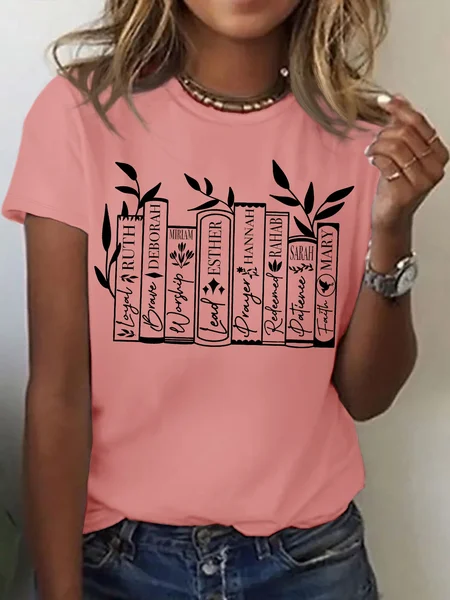 

Women's Religious Bible Funny Graphic Printing, Pink, T-shirts