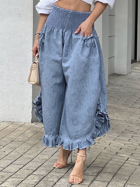 

Daily Plain Regular Fit Vacation Fashion Pants, Gray, Pants