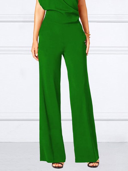 

Regular Fit Urban Plain Fashion Pants, Green, Pants