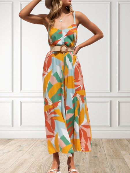 

Spaghetti Regular Fit Casual Dress, As picture, Maxi Dresses
