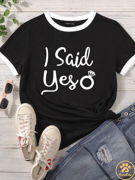 

Lilicloth X Funnpaw Women's I Said Yes Pet Matching T-Shirt, Black, T-shirts