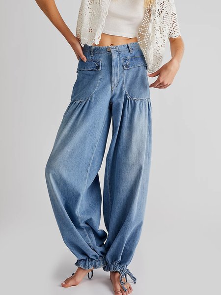 

Daily Regular Fit Denim Casual Plain Jeans, Blue, Denim&Jeans