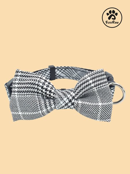 

Lilicloth X Funnpaw Bow Pet Collar, Gray, Pet Accessories