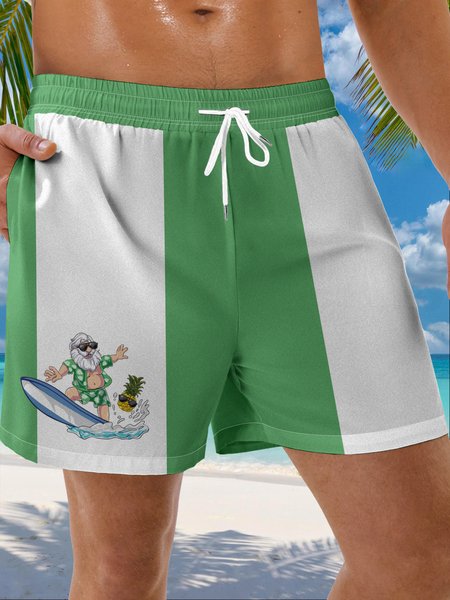 

Gnomes Drawstring Beach Shorts, Green, Men's shorts