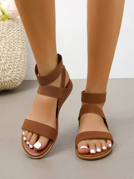 

Women Vintage Slip On Ankle Strap Sandals, Brown, Sandals