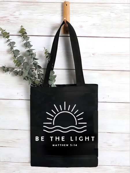 Women's Be The Light Amazing Grace Simple Shopping Tote, Black, Bags
