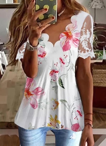 

Elegant Regular Fit Floral Shirt, White, Shirts & Blouses