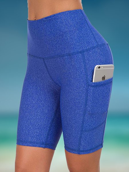 

Casual Plain Pocket Stitching Bikini Bottom, Blue, swimwear>>Bikini Bottoms