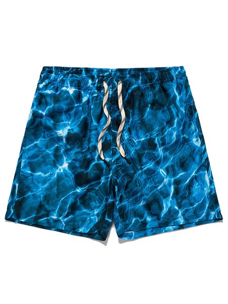 

Ocean Drawstring Beach Shorts, Blue, Men's shorts