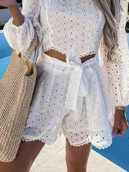 

Daily Plain Regular Fit Elegant Shorts, White, Shorts
