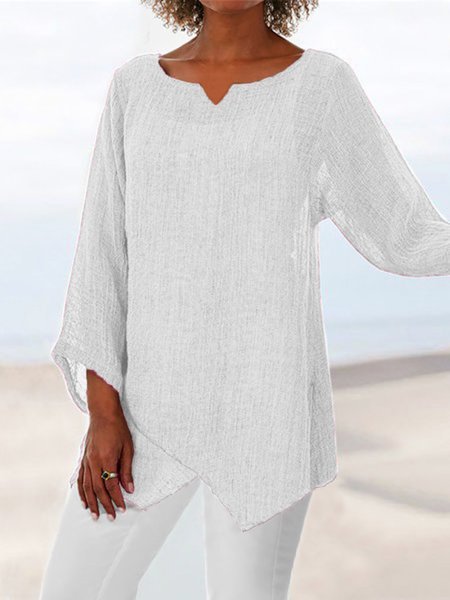 Oversized loose linen women's summer shirt (the fabric is a bit transparent, you need to wear it with a tube top)