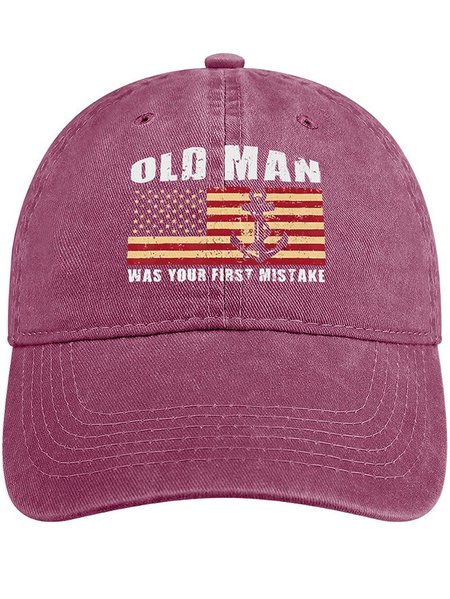 

Men's /Women's Men's Old Man Was Your First Mistake Funny Flag Anchor Graphic Printing Funny Graphic Printing Regular Fit Adjustable Denim Hat Regular Fit Adjustable Denim Hat, Pink, Men's Hats