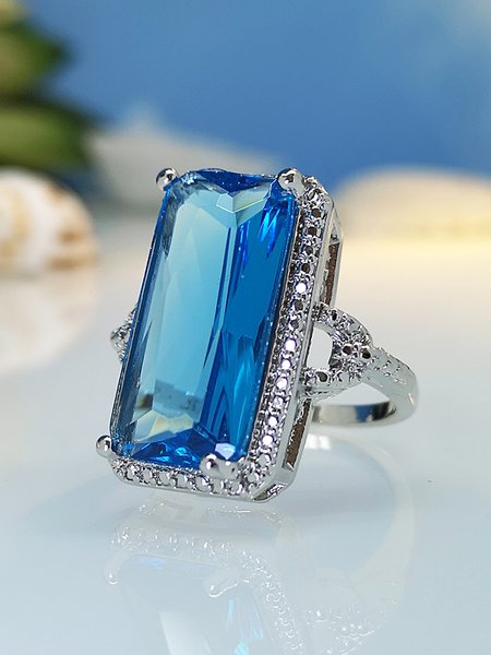 

Elegant Sapphire Rings Wedding Party Women Jewelry, Blue, Rings