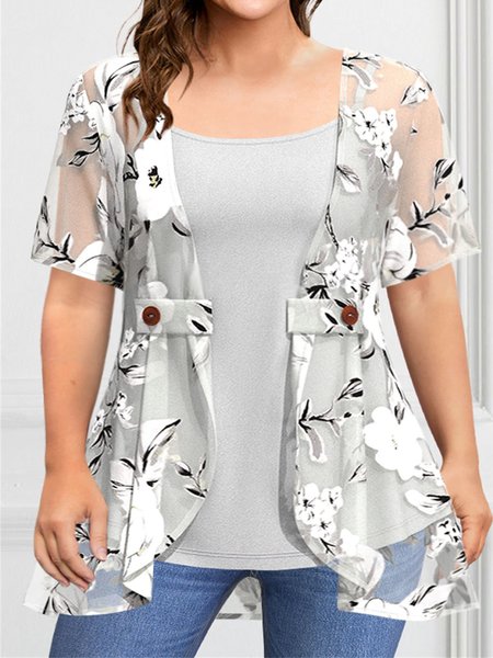 

Jersey Casual Crew Neck Shirt, Gray, Shirts & Blouses