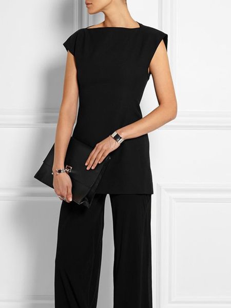 

Regular Fit Urban Boat Neck Plain Shirt, Black, Blouses and Shirts