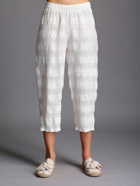 

Plain Linen Loose Pants, White, Pants