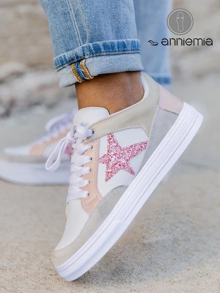 

Pink Glitter Star Street Sneakers, Sneakers